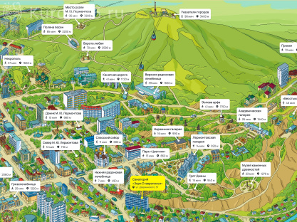 Санаторий «Зори Ставрополья» Пятигорск — карта расположения